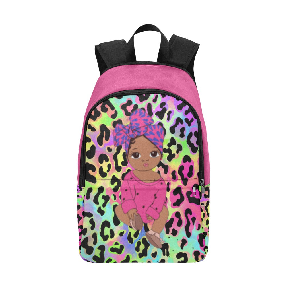 PINK LEOPARD Fabric Backpack