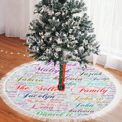 Customizable Thick Fringe Christmas Tree Skirt